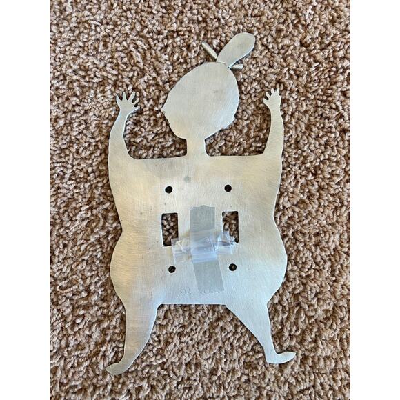 Silver Colored Metal Art Lady Woman Bun Lightswitch Cover Sculpture Art NEW - Picture 4 of 5